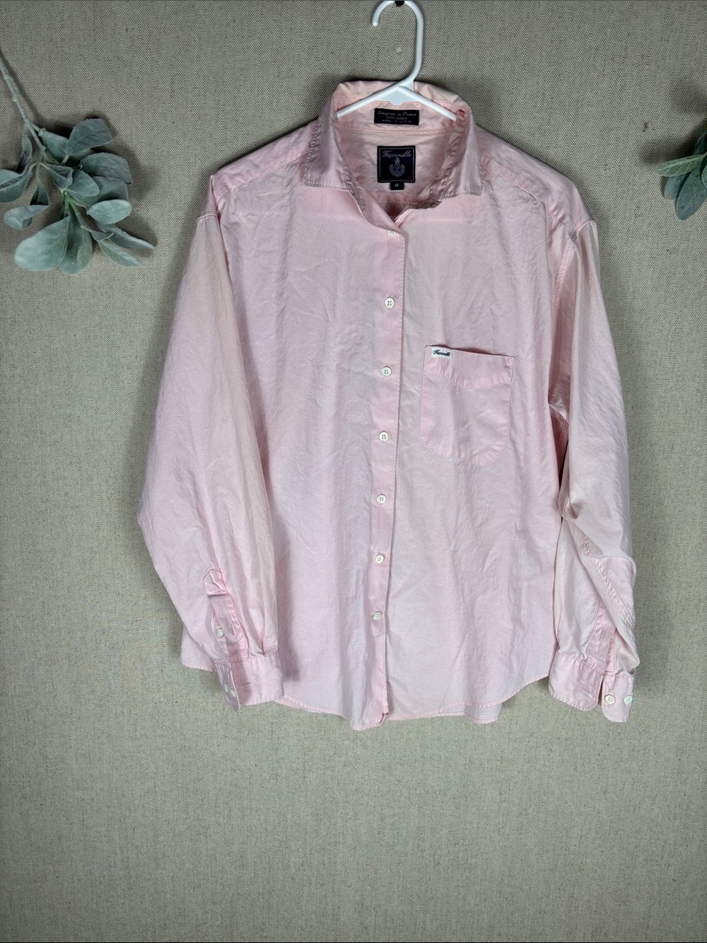 Faconnable > Light Pink Cotton Button-Down Shirt Medium